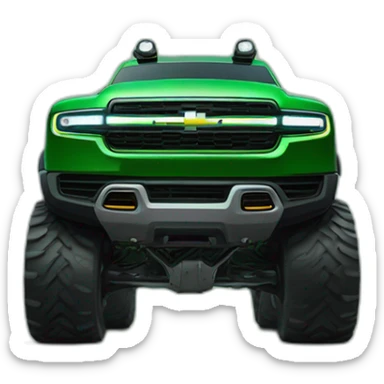 Rivian r1s green as a monster truck sticker