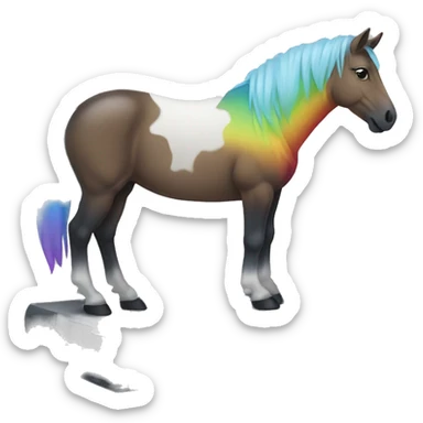 A tombstone which commemorates the death of a rainbow colored zorse sticker