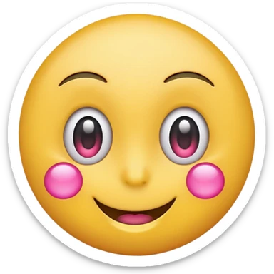 smiling yellow round emoji with pink money signs as eyes, surprised expression sticker