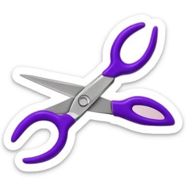 A Scissor with purple handles sticker