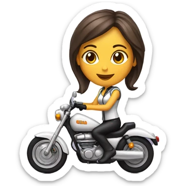 Chica con de novia en moto sticker