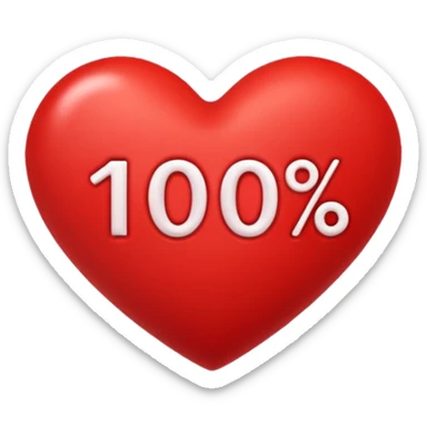 Un cœur au-dessus c'est écrit 100 % sticker