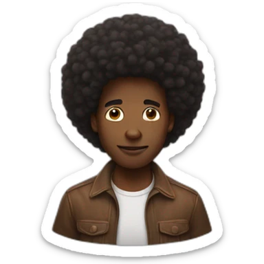 Black guy with a huge afro sticker