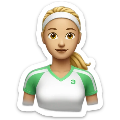 Tennis player girl white sticker