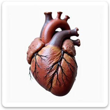 anatomical human heart, realistic style, detailed, photorealistic sticker