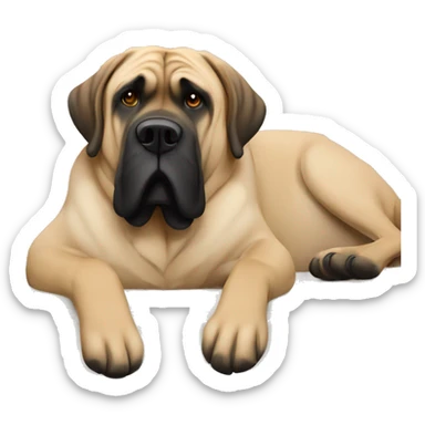 English mastiff laying on couch  sticker