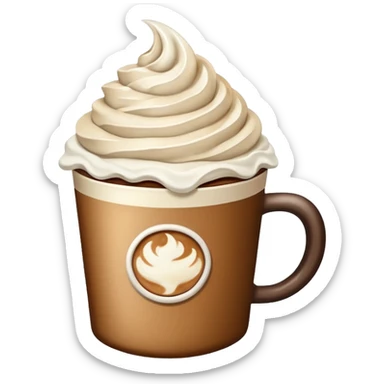 Cozy beige Coffee with whipped cream  sticker