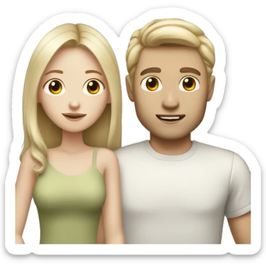 Pale brunette girl with pale blonde boyfriend  sticker