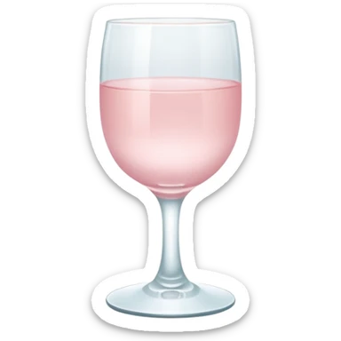 Soft pastel pink water glass, minimal table setting sticker