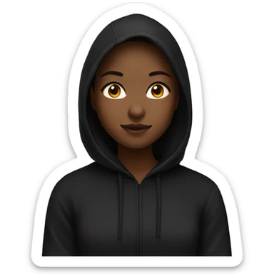 Girl with black hoodie  sticker