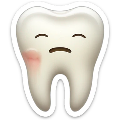 Sad tooth with caries sticker