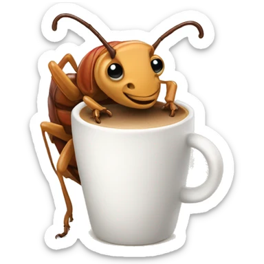 Roach holding a Latte sticker