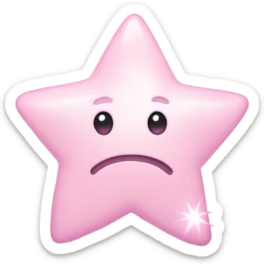 pale pink star sparkle sticker