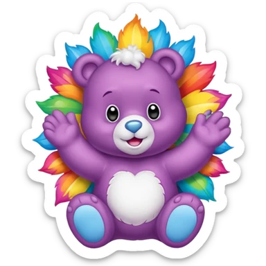 Care bear radiating positive energy sticker