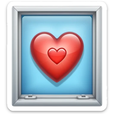 Window click with a heart sticker