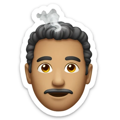 male portrait with cigarette sticker