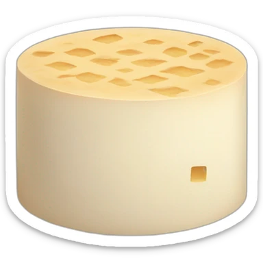 round tofu with a grid pattern on top sticker