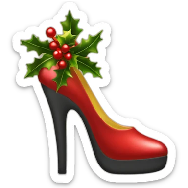Chirstmas high heel shoe sticker