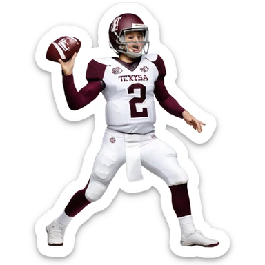 Johnny manziel in a Texas a&m uniform doing the heisman pose sticker