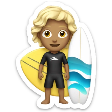 Surfer with blond hair on wave sticker