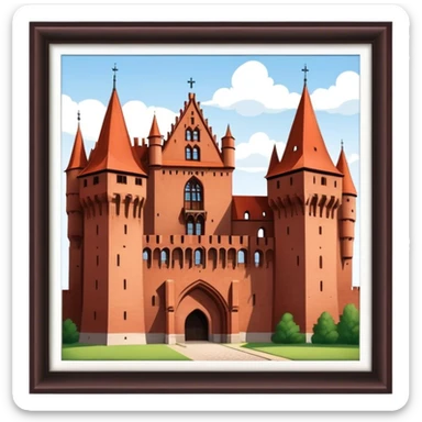 Malbork Castle Landmark Emoji – Featuring the red-brick fortress with its Gothic walls. sticker
