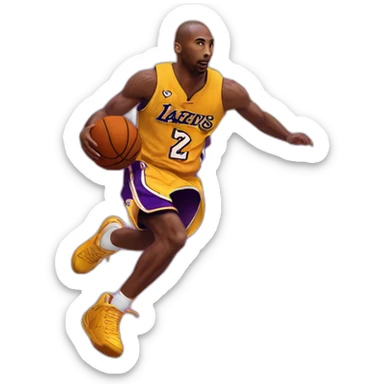 Kobe playing basketball in heaven with pop smoke sticker