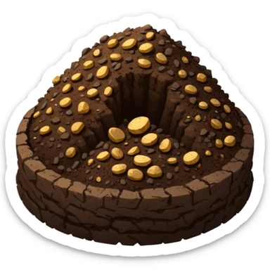 pile of soil with small pieces only sticker
