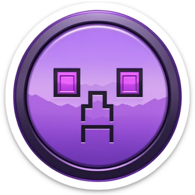 minecraft music disc with purple in the middle sticker