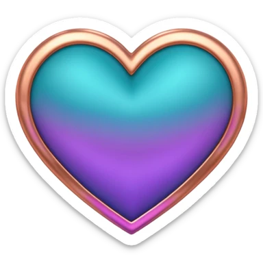I need a teal, orange , purple, and rose gold Heart emoji  sticker