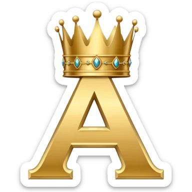 Letter a with crown sticker