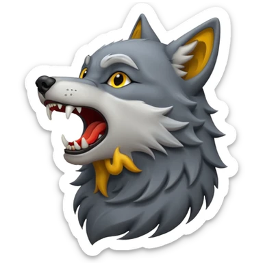 wolf howling sticker