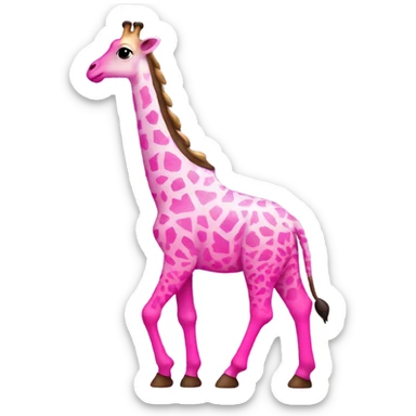 Pink ombre full body giraffe with glitter  sticker