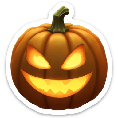 Scary glowing Jack-o-lantern sticker