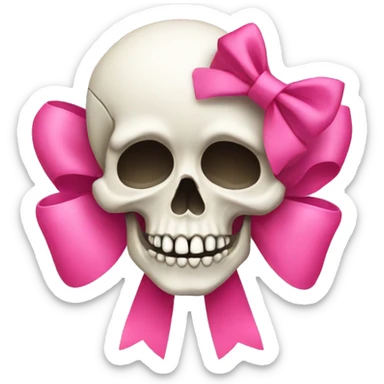 Skull with a pink bow sticker