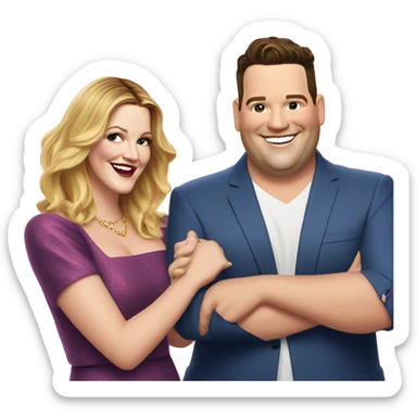 Drew Barrymore And Ross Mathews sticker