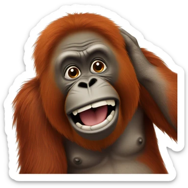 Orangutang farting sticker
