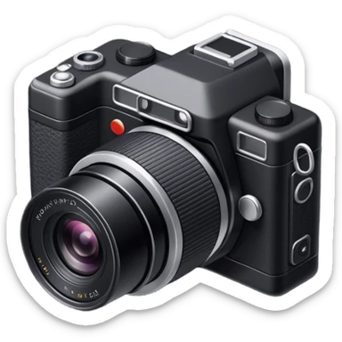 Draw a photo camera using an isometric camera with a High-Angle Shot. sticker