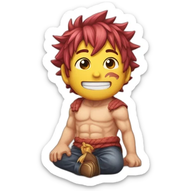 Natsu qui boit de la bières sticker