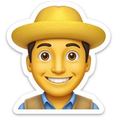 classic yellow emoji of a smiling Peruvian sticker