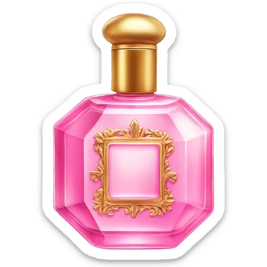 Pink perfume with classic decoration  sticker