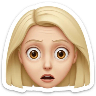 use the second emoji and make her look scared  sticker