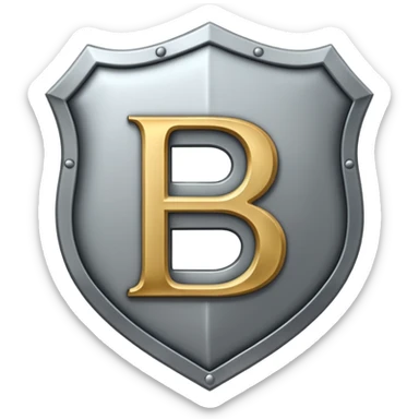 Shield with letter B sticker