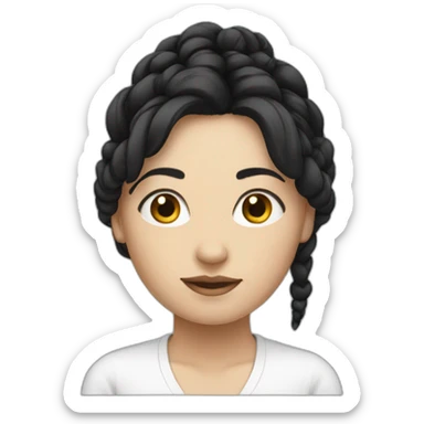 white women with black hair tied up sticker