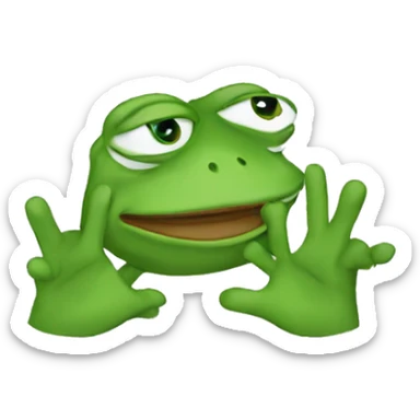 pepe the frog with hand sticker