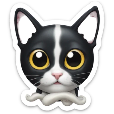 Tuxedo cat as an octopus sticker