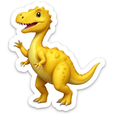 Yellow dino dancing sticker