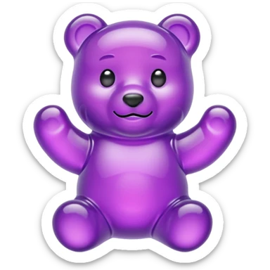 Purple Gummy bear sticker