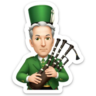 Green Bagpiper sticker