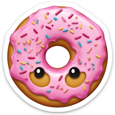 Donut with pink frosting and sprinkles  sticker