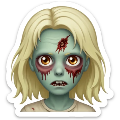 Faça um emoji de zumbi que se pareça comigo. sticker